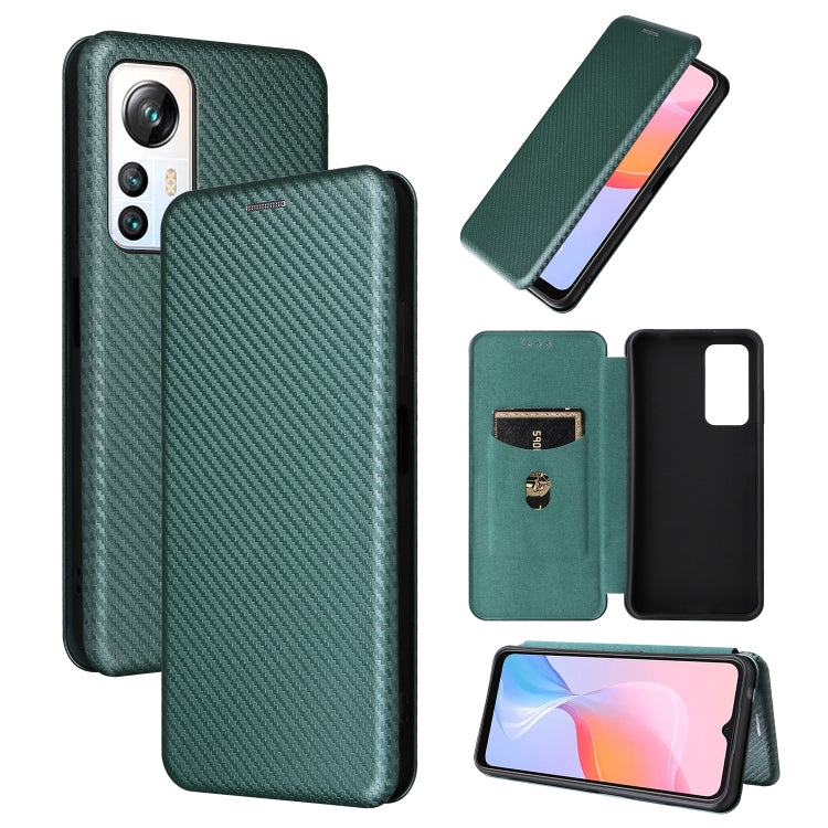 For Blackview A85 Carbon Fiber Texture Flip Leather Phone Case(Green) - More Brand by PMC Jewellery | Online Shopping South Africa | PMC Jewellery | Buy Now Pay Later Mobicred