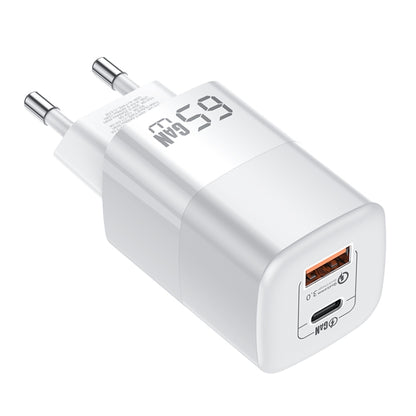 KUULAA RY-U65A 65W USB + USB-C / Type-C Dual Port Gallium Nitride Charger, Plug:EU(White) - USB Charger by KUULAA | Online Shopping South Africa | PMC Jewellery | Buy Now Pay Later Mobicred