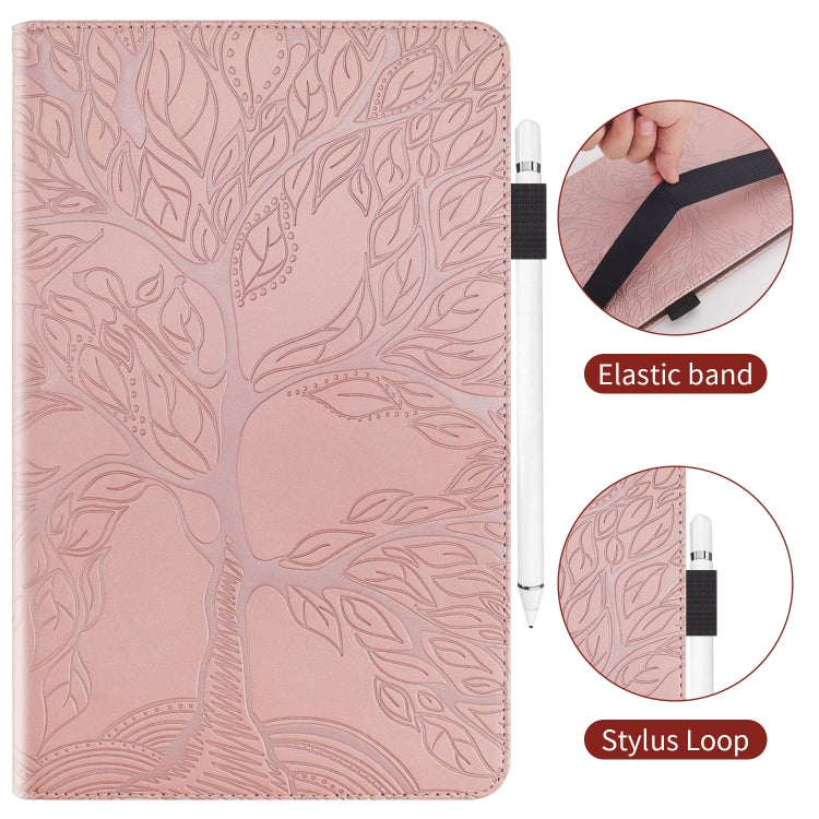 For Huawei Matepad SE 10.4 2022 Life Tree Embossed Flip Leather Tablet Case(Rose Gold) - Huawei by PMC TechLife | Online Shopping South Africa | PMC TechLife | Buy Now Pay Later Mobicred