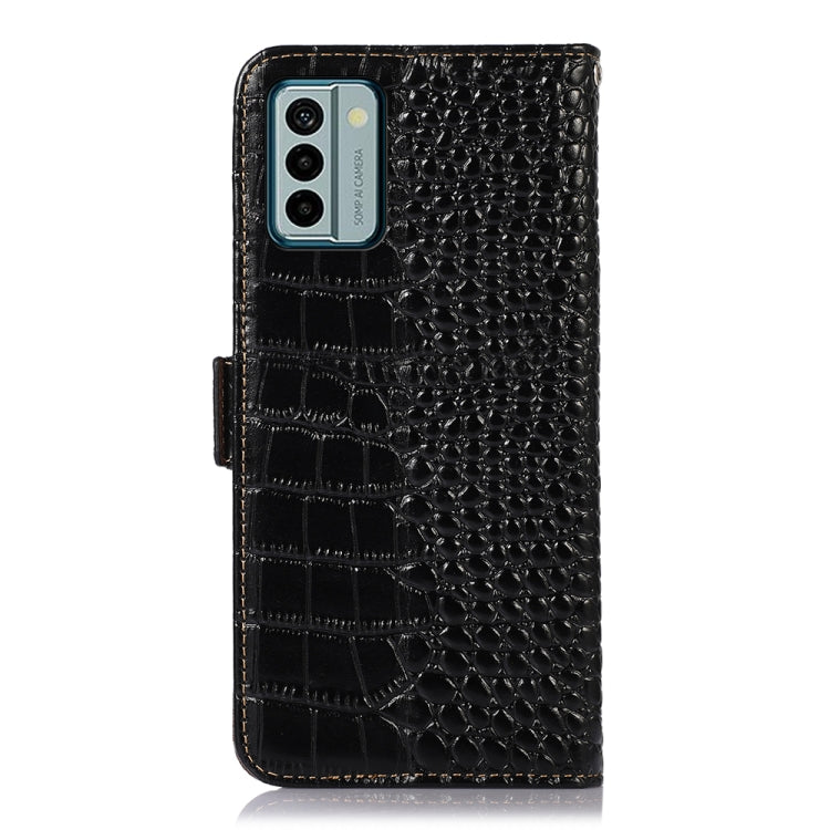 For Nokia G22 4G Crocodile Top Layer Cowhide Leather Phone Case(Black) - Nokia Cases by PMC TechLife | Online Shopping South Africa | PMC TechLife | Buy Now Pay Later Mobicred