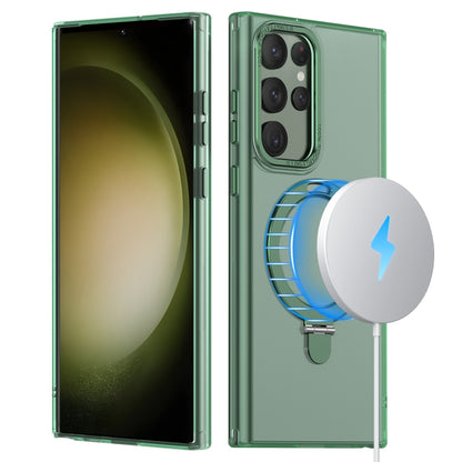 For Samsung Galaxy S22 Ultra 5G LK 3 in 1 MagSafe Magnetic Holder Phone Case(Green) - Galaxy S22 Ultra 5G Cases by PMC Jewellery | Online Shopping South Africa | PMC Jewellery