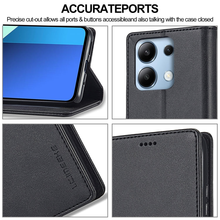 For Xiaomi Redmi Note 13 Pro 4G LC.IMEEKE Calf Texture Leather Phone Case(Black) - free shipping - PMC TechLife - Order now!