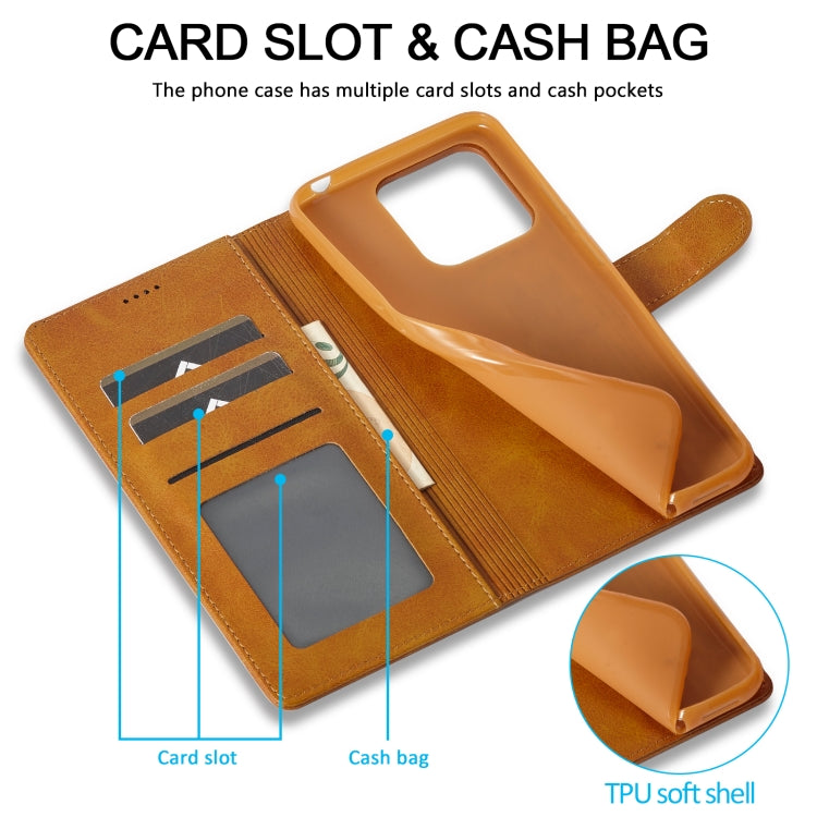 For Xiaomi Redmi Note 13 5G LC.IMEEKE Calf Texture Leather Phone Case(Brown) - Note 13 Cases by LC.IMEEKE | Online Shopping South Africa | PMC TechLife | Buy Now Pay Later Mobicred