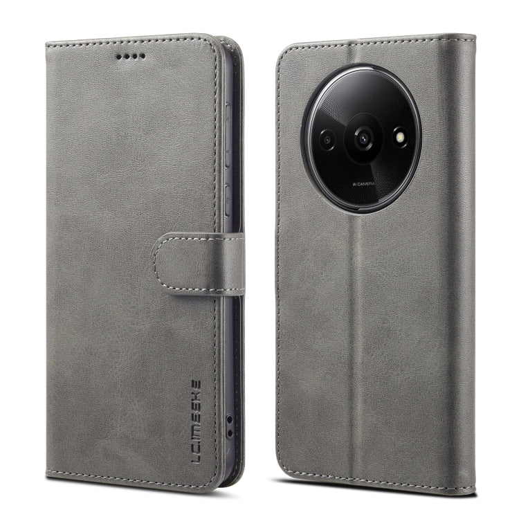 For Xiaomi Redmi A3 LC.IMEEKE Calf Texture Leather Phone Case(Grey) - Xiaomi Cases by LC.IMEEKE | Online Shopping South Africa | PMC Jewellery