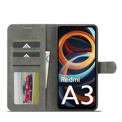 For Xiaomi Redmi A3 LC.IMEEKE Calf Texture Leather Phone Case(Grey) - Xiaomi Cases by LC.IMEEKE | Online Shopping South Africa | PMC Jewellery