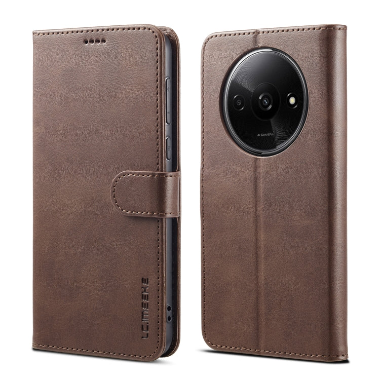 For Xiaomi Redmi A3 LC.IMEEKE Calf Texture Leather Phone Case(Coffee) - Xiaomi Cases by LC.IMEEKE | Online Shopping South Africa | PMC TechLife | Buy Now Pay Later Mobicred
