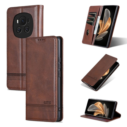 For Honor Magic6 AZNS Magnetic Calf Texture Flip Leather Phone Case(Dark Brown) - Honor Cases by AZNS | Online Shopping South Africa | PMC Jewellery | Buy Now Pay Later Mobicred