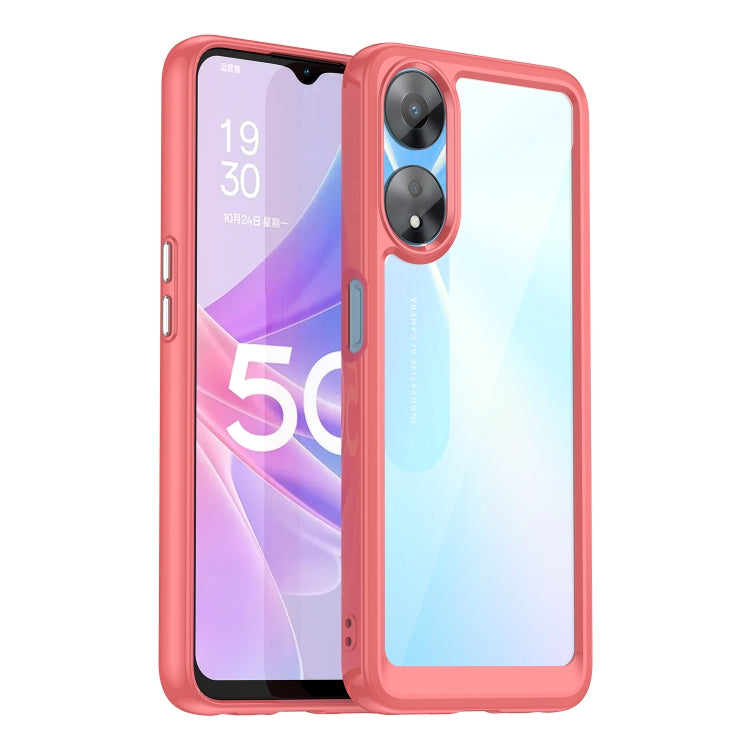 For OPPO A58 5G Colorful Series Acrylic + TPU Phone Case(Black) - OPPO Cases by PMC Jewellery | Online Shopping South Africa | PMC Jewellery | Buy Now Pay Later Mobicred