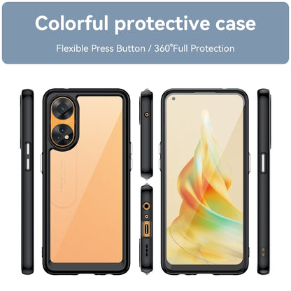 For OPPO Reno8 T 4G Colorful Series Acrylic + TPU Phone Case(Black) - OPPO Cases by PMC Jewellery | Online Shopping South Africa | PMC Jewellery | Buy Now Pay Later Mobicred