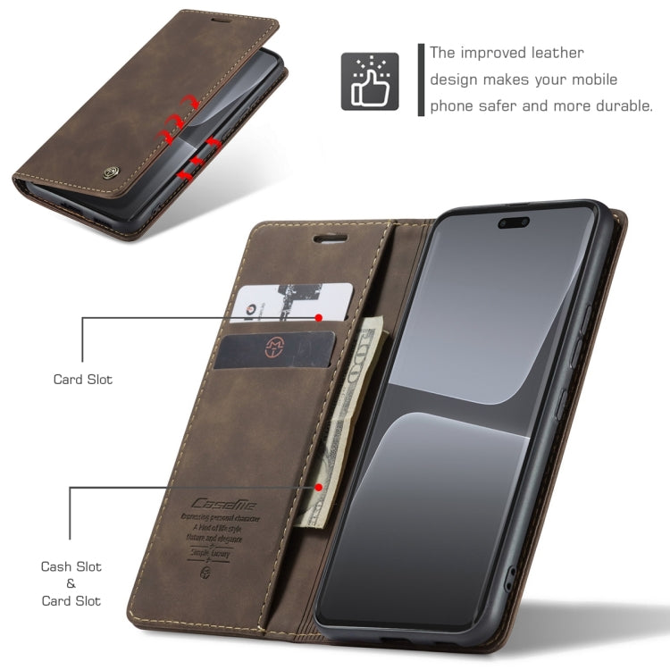 For Xiaomi 13 Lite CaseMe 013 Multifunctional Horizontal Flip Leather Phone Case(Coffee) - Xiaomi Cases by CaseMe | Online Shopping South Africa | PMC Jewellery | Buy Now Pay Later Mobicred