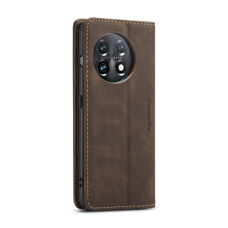 For OnePlus 11 CaseMe 013 Multifunctional Horizontal Flip Leather Phone Case(Coffee) - OnePlus Cases by CaseMe | Online Shopping South Africa | PMC Jewellery | Buy Now Pay Later Mobicred