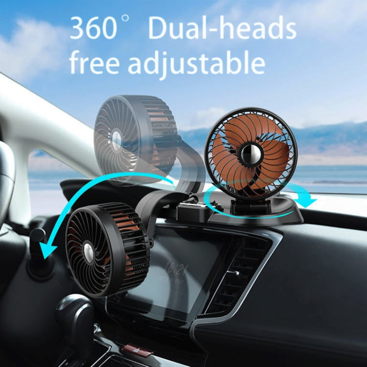 F622 Car Creative Folding Rotatable Double Head Electric Cooling Fan, Style:USB Universal - Heating & Fans by PMC TechLife | Online Shopping South Africa | PMC TechLife | Buy Now Pay Later Mobicred