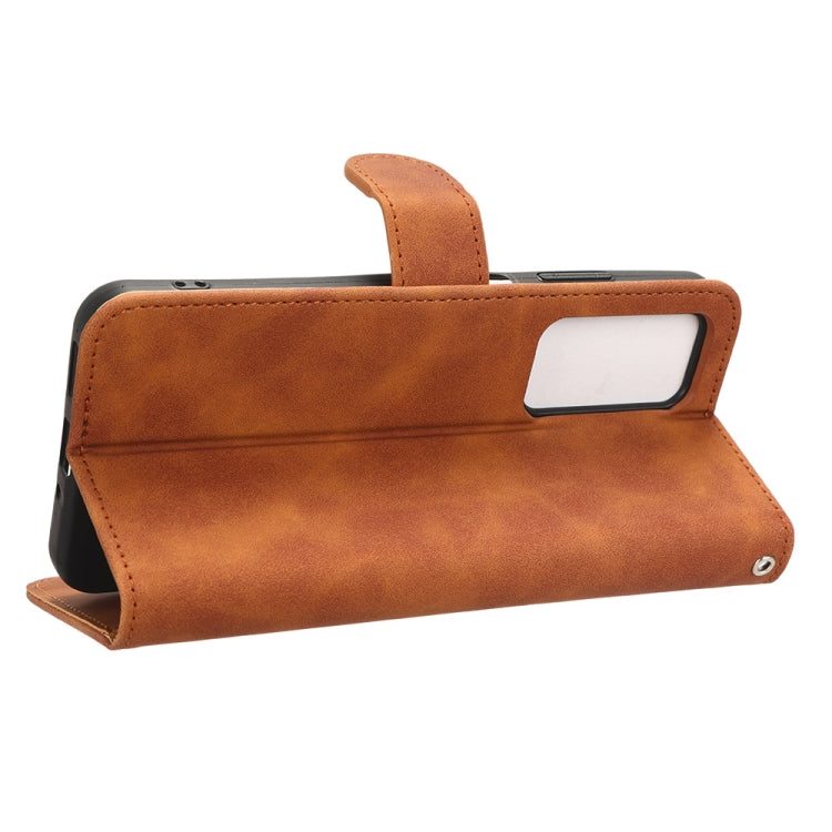 For Blackview A85 Skin Feel Magnetic Flip Leather Phone Case(Brown) - More Brand by PMC Jewellery | Online Shopping South Africa | PMC Jewellery | Buy Now Pay Later Mobicred