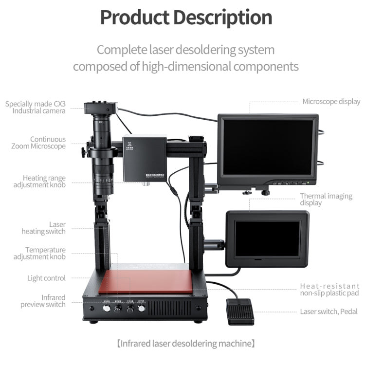 Mega-idea Intelligent Infrared Laser Desoldering Machine, Model:Without Microscope Set(US Plug) - Separation Equipment by QIANLI | Online Shopping South Africa | PMC Jewellery