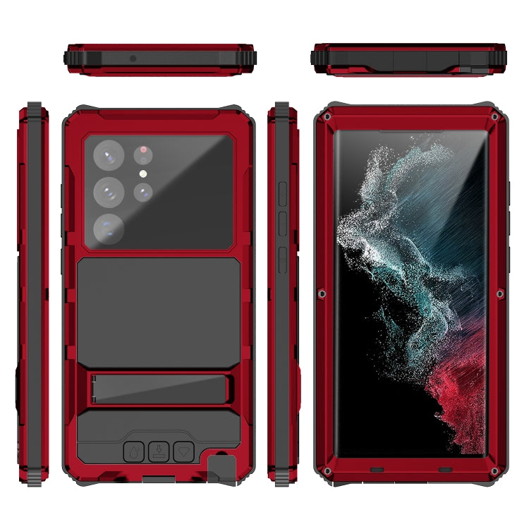 For Samsung Galaxy S22 Ultra 5G R-JUST RJ-56 3rd Gen Life Waterproof Dustproof Shockproof Phone Case(Red) - Galaxy S22 Ultra 5G Cases by R-JUST | Online Shopping South Africa | PMC Jewellery