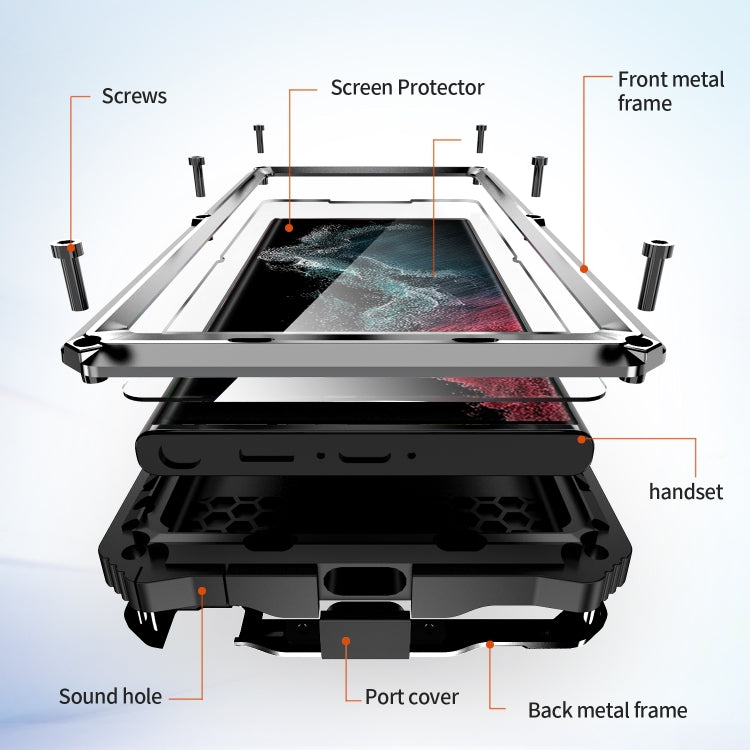 For Samsung Galaxy S22 Ultra 5G R-JUST RJ-56 3rd Gen Life Waterproof Dustproof Shockproof Phone Case(Silver) - Galaxy S22 Ultra 5G Cases by R-JUST | Online Shopping South Africa | PMC Jewellery