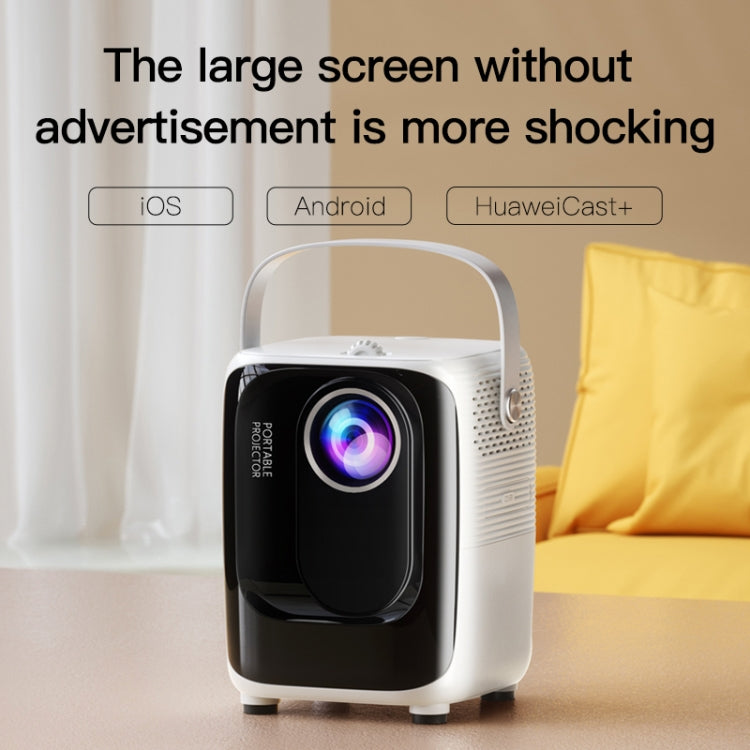 A007 Portable 1280 x 720 HD 113 ANSI Smart LED Projector, Plug:UK Plug(White) - Mini Projector by PMC Jewellery | Online Shopping South Africa | PMC Jewellery | Buy Now Pay Later Mobicred