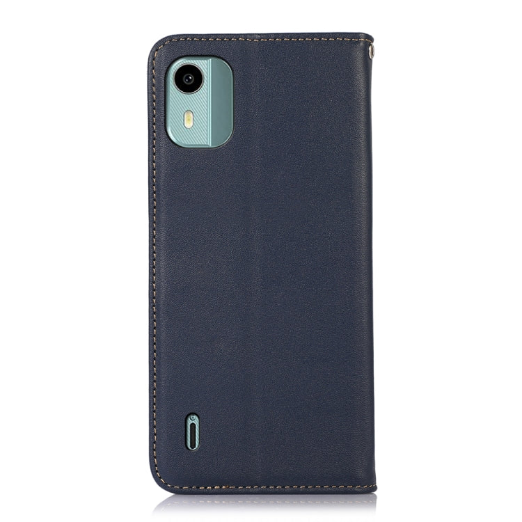 For Nokia C12 4G KHAZNEH Nappa Top Layer Cowhide Leather Phone Case(Blue) - Nokia Cases by PMC TechLife | Online Shopping South Africa | PMC TechLife | Buy Now Pay Later Mobicred