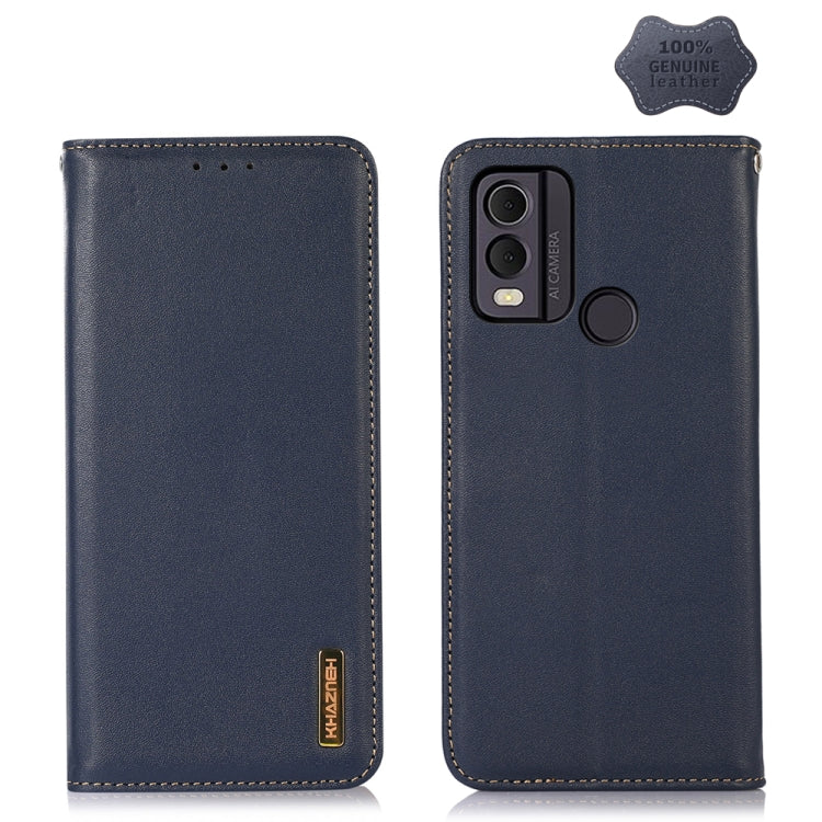 For Nokia C22 4G KHAZNEH Nappa Top Layer Cowhide Leather Phone Case(Blue) - Nokia Cases by PMC TechLife | Online Shopping South Africa | PMC TechLife | Buy Now Pay Later Mobicred