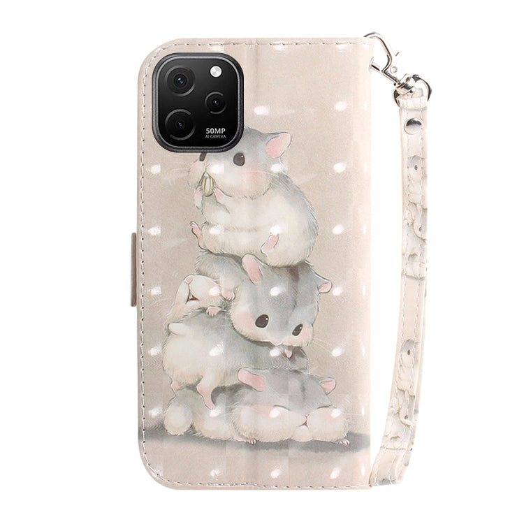 For Huawei nova Y61 / Enjoy 50z 3D Colored Horizontal Flip Leather Phone Case(Squirrels) - Huawei Cases by PMC TechLife | Online Shopping South Africa | PMC TechLife