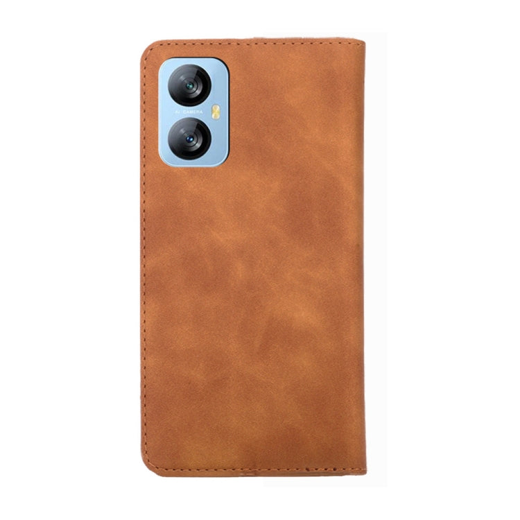 For Blackview A52 Skin Feel Magnetic Horizontal Flip Leather Phone Case(Light Brown) - More Brand by PMC Jewellery | Online Shopping South Africa | PMC Jewellery | Buy Now Pay Later Mobicred