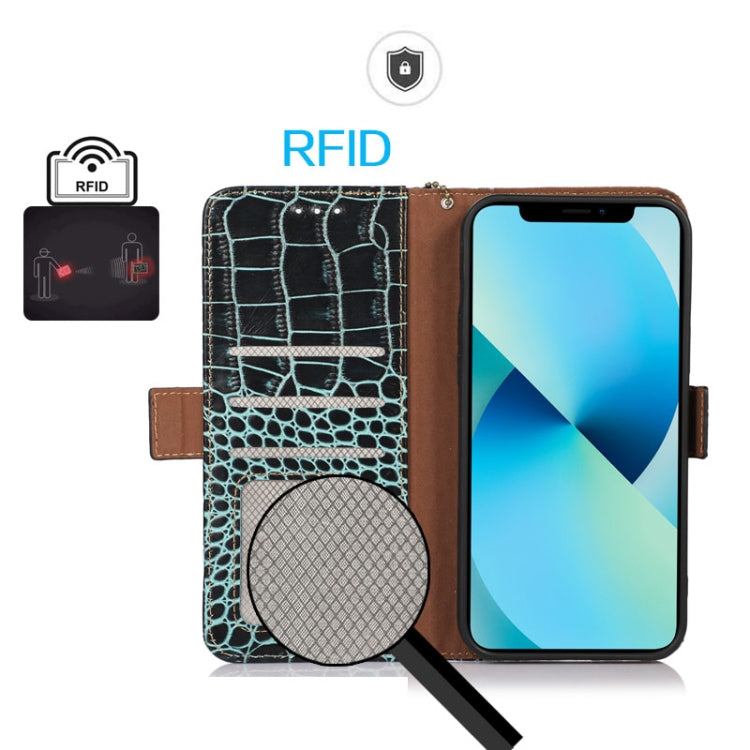 For Google Pixel 8 Pro Crocodile Top Layer Cowhide Leather Phone Case(Green) - Google Cases by PMC TechLife | Online Shopping South Africa | PMC TechLife | Buy Now Pay Later Mobicred