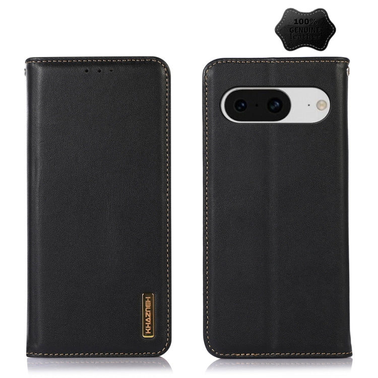 For Google Pixel 8 KHAZNEH Nappa Top Layer Cowhide Leather Phone Case(Black) - Google Cases by PMC TechLife | Online Shopping South Africa | PMC TechLife | Buy Now Pay Later Mobicred