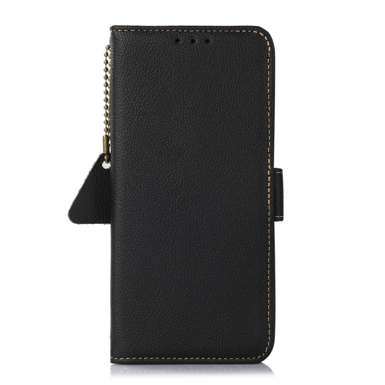 For Nokia C12 4G Side-Magnetic TJ Genuine Leather RFID Phone Case(Black) - Honor Cases by PMC TechLife | Online Shopping South Africa | PMC TechLife | Buy Now Pay Later Mobicred