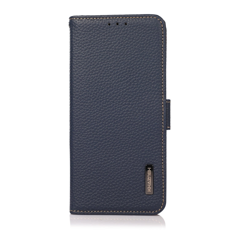 For Google Pixel 8 Pro KHAZNEH Side-Magnetic Litchi Genuine Leather RFID Phone Case(Blue) - Google Cases by PMC TechLife | Online Shopping South Africa | PMC TechLife | Buy Now Pay Later Mobicred