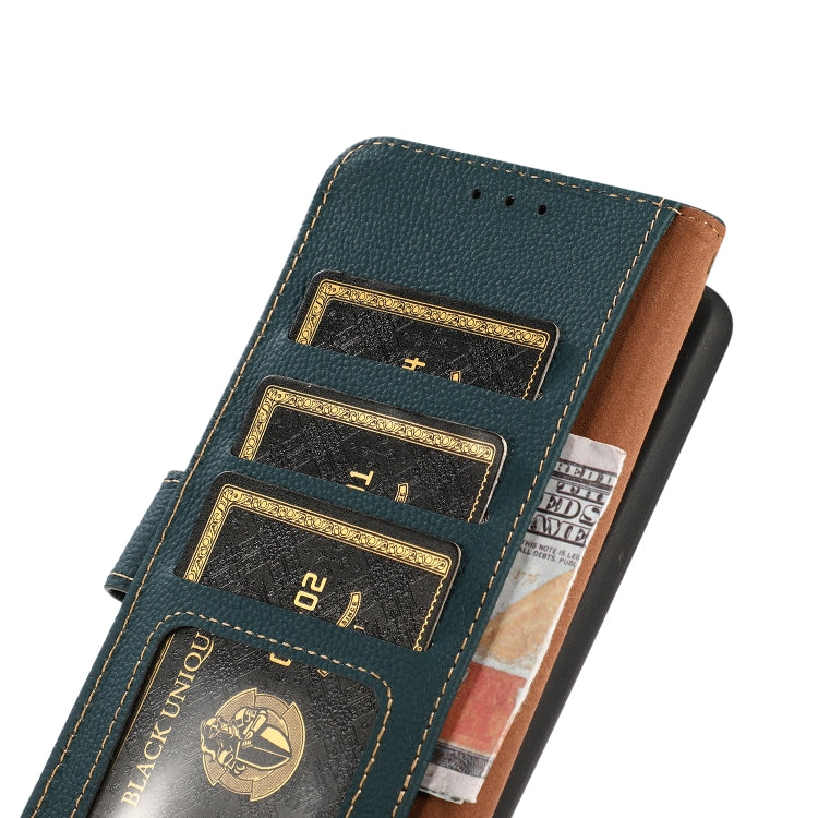 For Google Pixel 8 Pro KHAZNEH Custer Genuine Leather RFID Phone Case(Green) - Google Cases by PMC TechLife | Online Shopping South Africa | PMC TechLife | Buy Now Pay Later Mobicred