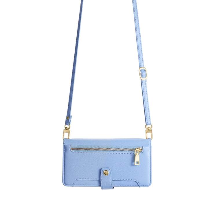 For Honor Magic5 Pro Sheep Texture Cross-body Zipper Wallet Leather Phone Case(Blue) - Honor Cases by PMC TechLife | Online Shopping South Africa | PMC TechLife | Buy Now Pay Later Mobicred