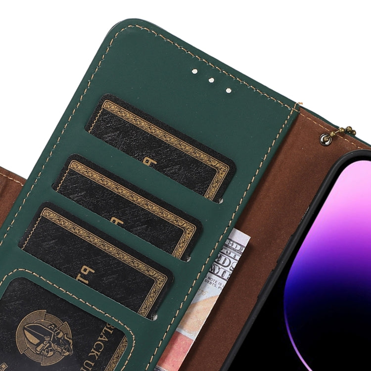 For Google Pixel 8 Pro Genuine Leather Magnetic RFID Leather Phone Case(Green) - Google Cases by PMC TechLife | Online Shopping South Africa | PMC TechLife | Buy Now Pay Later Mobicred