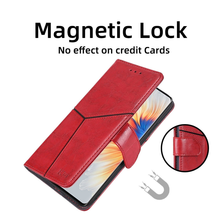 For Blackview A52 Geometric Stitching Flip Leather Phone Case(Red) - More Brand by PMC Jewellery | Online Shopping South Africa | PMC Jewellery | Buy Now Pay Later Mobicred