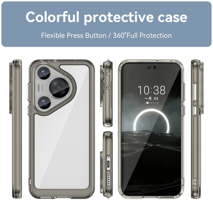 For Huawei Pura 70 Pro Colorful Series Acrylic + TPU Phone Case(Transparent Grey) - Huawei Cases by PMC Jewellery | Online Shopping South Africa | PMC Jewellery | Buy Now Pay Later Mobicred