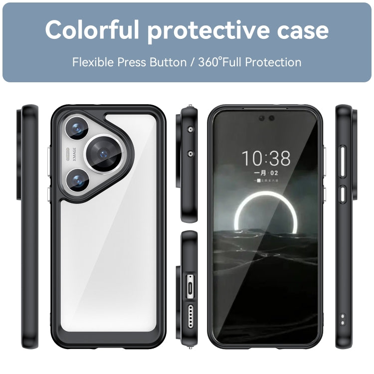 For Huawei Pura 70 Pro Colorful Series Acrylic + TPU Phone Case(Black) - Huawei Cases by PMC Jewellery | Online Shopping South Africa | PMC Jewellery | Buy Now Pay Later Mobicred