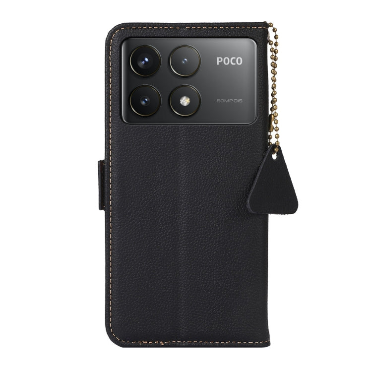 For Xiaomi Redmi K70 Pro Side-Magnetic TJ Genuine Leather RFID Phone Case(Black) - K70 Pro Cases by PMC Jewellery | Online Shopping South Africa | PMC Jewellery | Buy Now Pay Later Mobicred