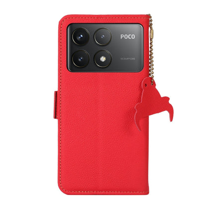 For Xiaomi Redmi K70 Pro Side-Magnetic TJ Genuine Leather RFID Phone Case(Red) - K70 Pro Cases by PMC Jewellery | Online Shopping South Africa | PMC Jewellery | Buy Now Pay Later Mobicred