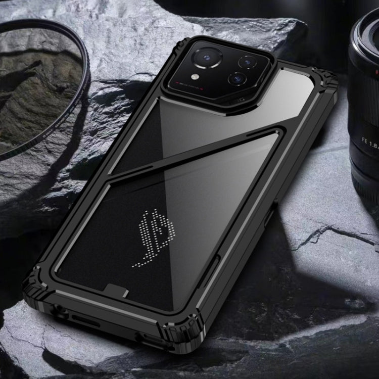 For Asus ROG Phone 8 Pro PC + TPU Shockproof Phone Case with Magnetic Holder(Black) - ASUS Cases by PMC Jewellery | Online Shopping South Africa | PMC Jewellery