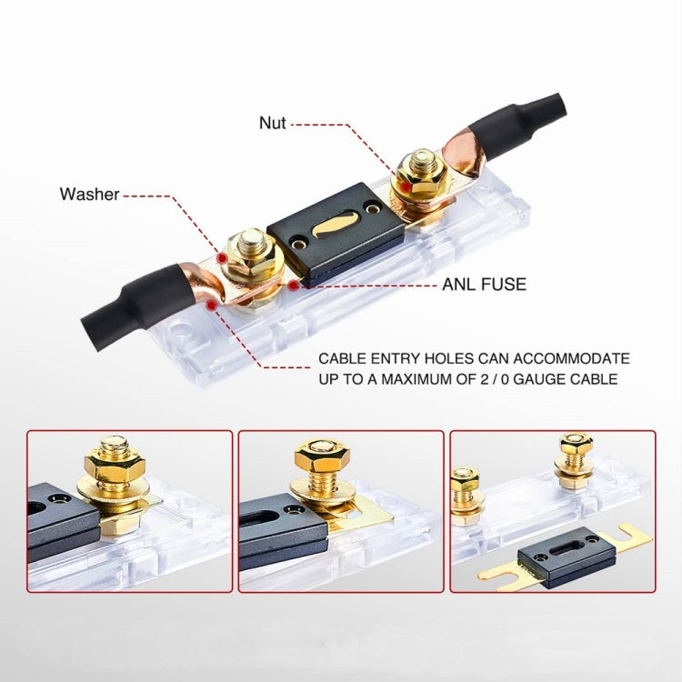 2 in 1 ANL Car Fuse Holder Electrical Protection Insulating Cover, Current:250A - free shipping - PMC TechLife - Order now!