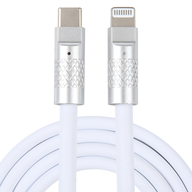 Mech Series 120W USB-C / Type-C to 8 Pin Metal Plug Silicone Fast Charging Data Cable, Length: 1.2m(White) - 2 in 1 Cable by PMC Jewellery | Online Shopping South Africa | PMC Jewellery | Buy Now Pay Later Mobicred