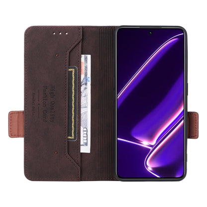 For Realme GT Neo5 SE Magnetic Clasp Leather Phone Case(Brown) - Realme Cases by PMC Jewellery | Online Shopping South Africa | PMC Jewellery | Buy Now Pay Later Mobicred