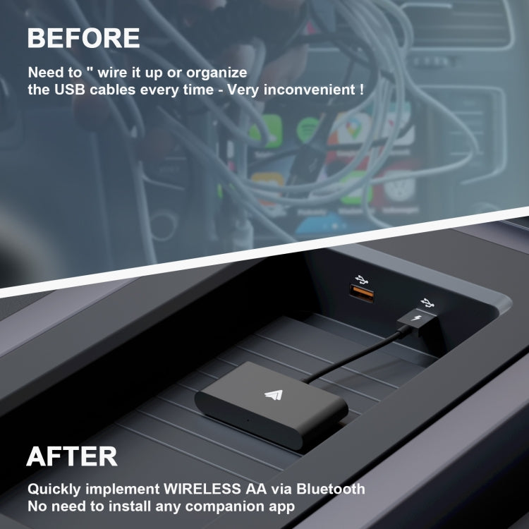 THT-020-2+ USB + USB-C / Type-C Wired to Wireless Carplay Adapter for Android Smartphone(Black) - free shipping - PMC TechLife - Order now!