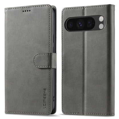 For Google Pixel 9 Pro XL LC.IMEEKE Calf Texture Flip Leather Phone Case(Grey) - Google Cases by LC.IMEEKE | Online Shopping South Africa | PMC Jewellery | Buy Now Pay Later Mobicred