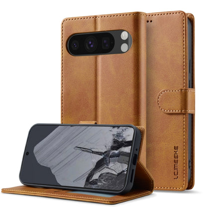 For Google Pixel 9 / 9 Pro LC.IMEEKE Calf Texture Flip Leather Phone Case(Yellow) - Google Cases by LC.IMEEKE | Online Shopping South Africa | PMC Jewellery | Buy Now Pay Later Mobicred