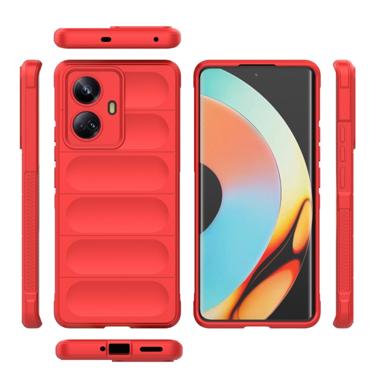 For Realme 10 Pro+ 5G Magic Shield TPU + Flannel Phone Case(Red) - Realme Cases by PMC Jewellery | Online Shopping South Africa | PMC Jewellery