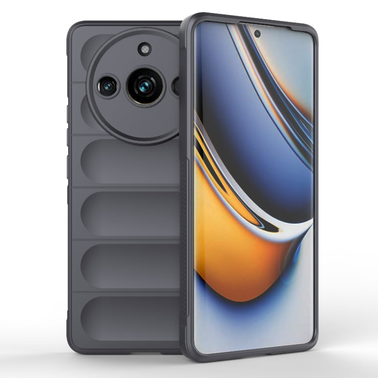 For Realme 11 Pro 5G/11 Pro+ 5G Magic Shield TPU + Flannel Phone Case(Dark Grey) - Realme Cases by PMC TechLife | Online Shopping South Africa | PMC TechLife | Buy Now Pay Later Mobicred