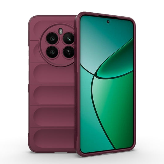 For Realme 12+ 5G Global Magic Shield TPU + Flannel Phone Case(Wine Red) - Realme Cases by PMC Jewellery | Online Shopping South Africa | PMC Jewellery | Buy Now Pay Later Mobicred