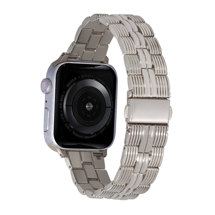 3-Beads Stripe Metal Watch Band For Apple Watch 9 45mm(Starlight) - free shipping - PMc TechLife - Order now!