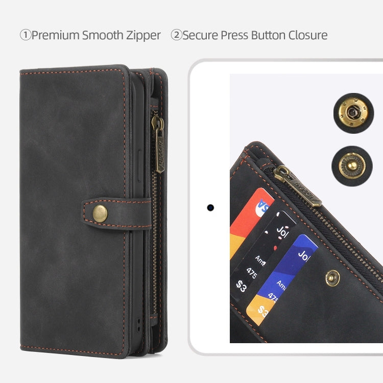 For iPhone 11 Pro Max Zipper Wallet Detachable MagSafe Leather Phone Case(Black) - iPhone 11 Pro Max Cases by PMC TechLife | Online Shopping South Africa | PMC TechLife