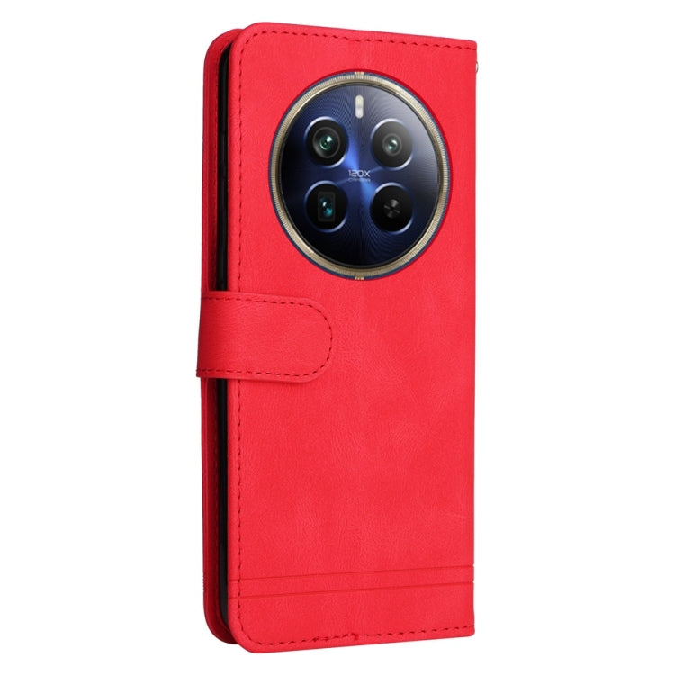 For Realme 13 Pro / 13 Pro+ / 12 Pro Skin Feel Life Tree Metal Button Leather Phone Case(Red) - Realme Cases by PMC Jewellery | Online Shopping South Africa | PMC Jewellery | Buy Now Pay Later Mobicred